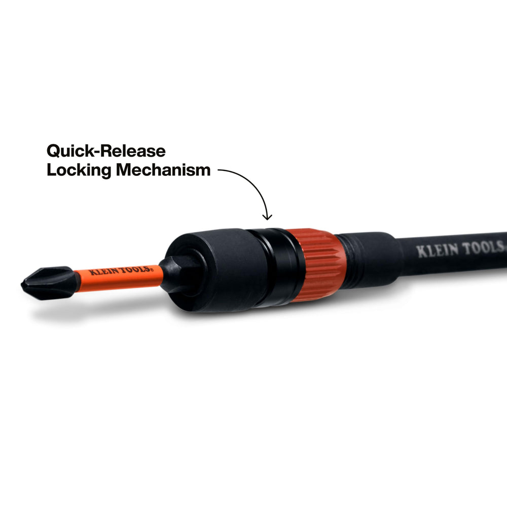Klein Tools extensión instalada en atornillador de impacto para alcance adicional