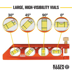 Klein Tools V-groove seated on conduit demonstrating stable, non-rolling placement