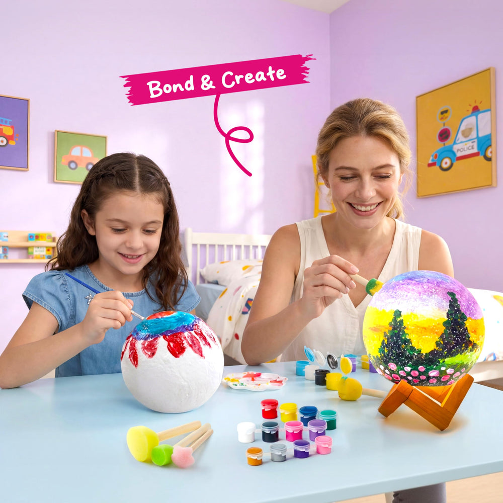 Klever Kits niños pintando la luna promoviendo creatividad compartida