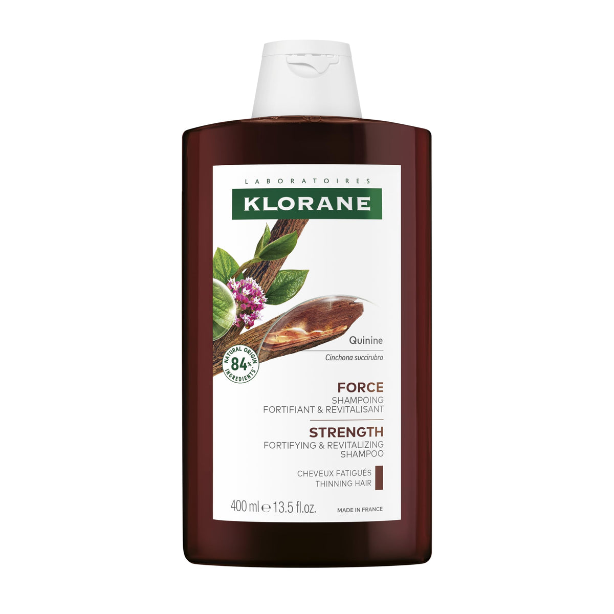 Klorane champú quinina frontal muestra envase y beneficio densidad