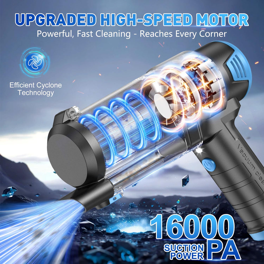 KMM motor and filter close-up highlighting cyclonic airflow and long-life protection