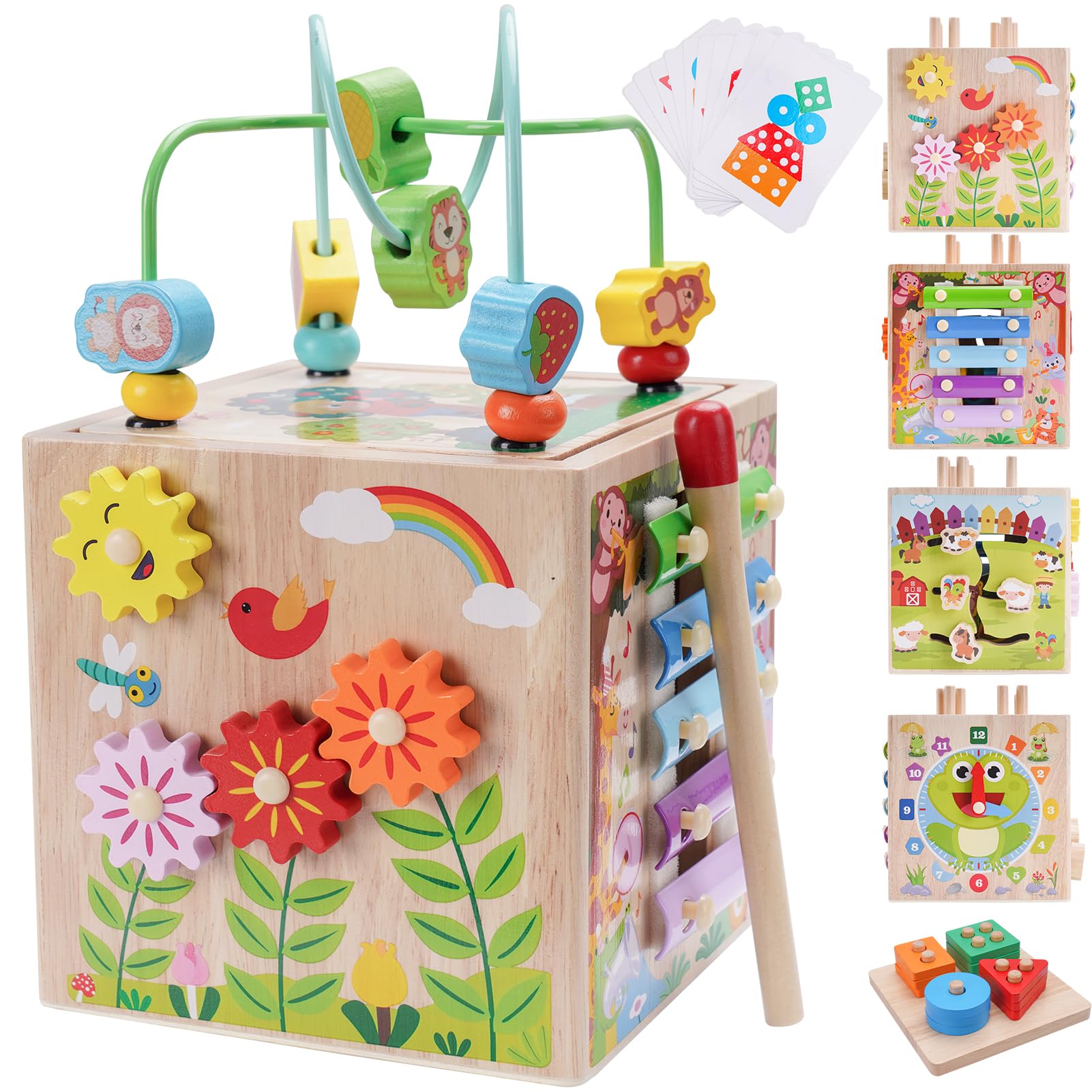 KMTJT cubo frontal con todas las caras visibles beneficiando el juego educativo