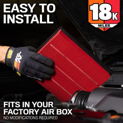 K&N KNA-5017 comparación de tamaño con regla, beneficio: confirma medidas exactas