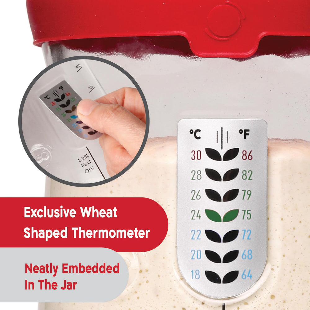 KNEADACE included thermometer and spatula for temperature checks and clean mixing