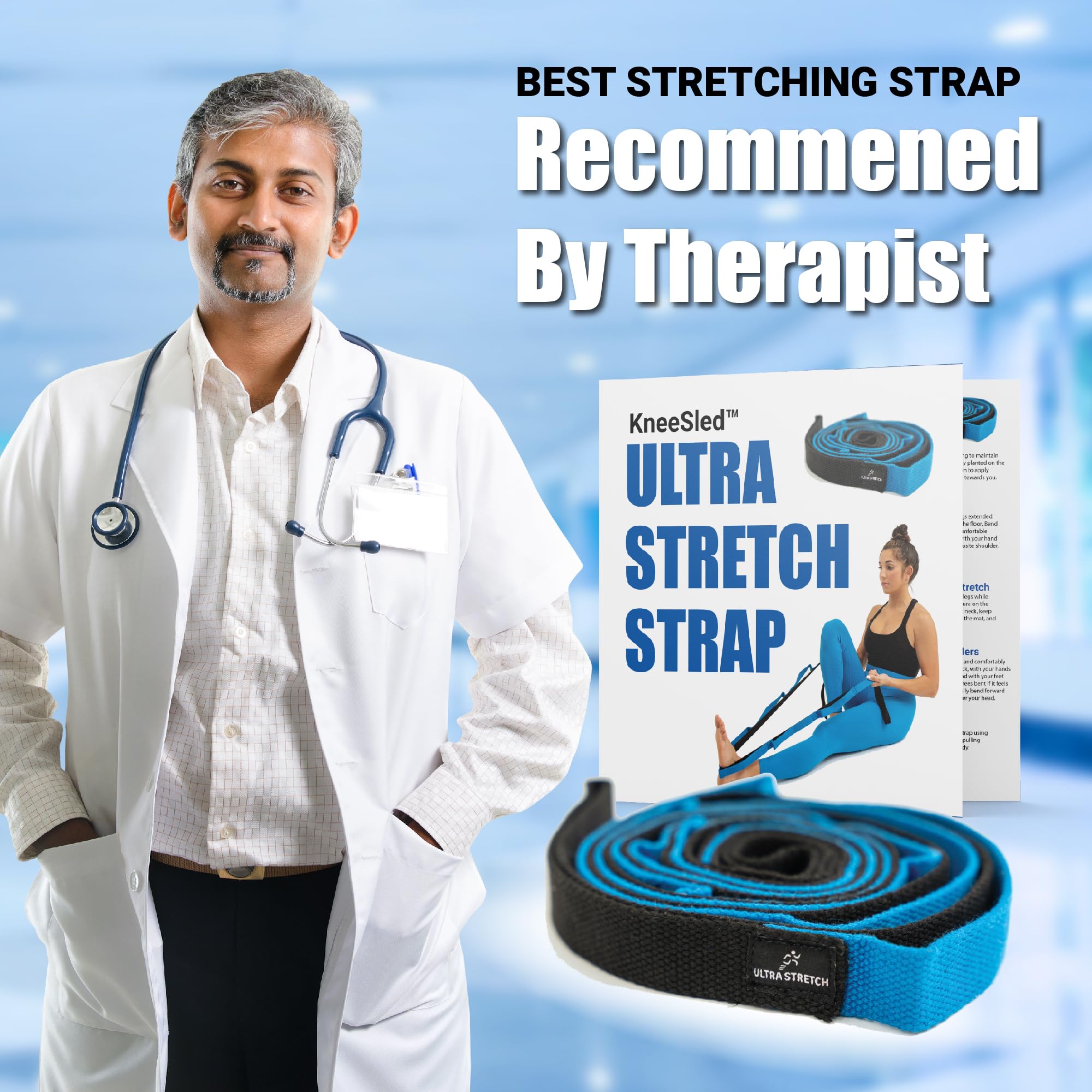 KNEE SLED uso en cama para ejercicios asistidos y recuperación segura