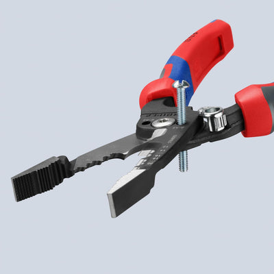 KNIPEX in-use photo stripping stranded wire to speed electrical terminations