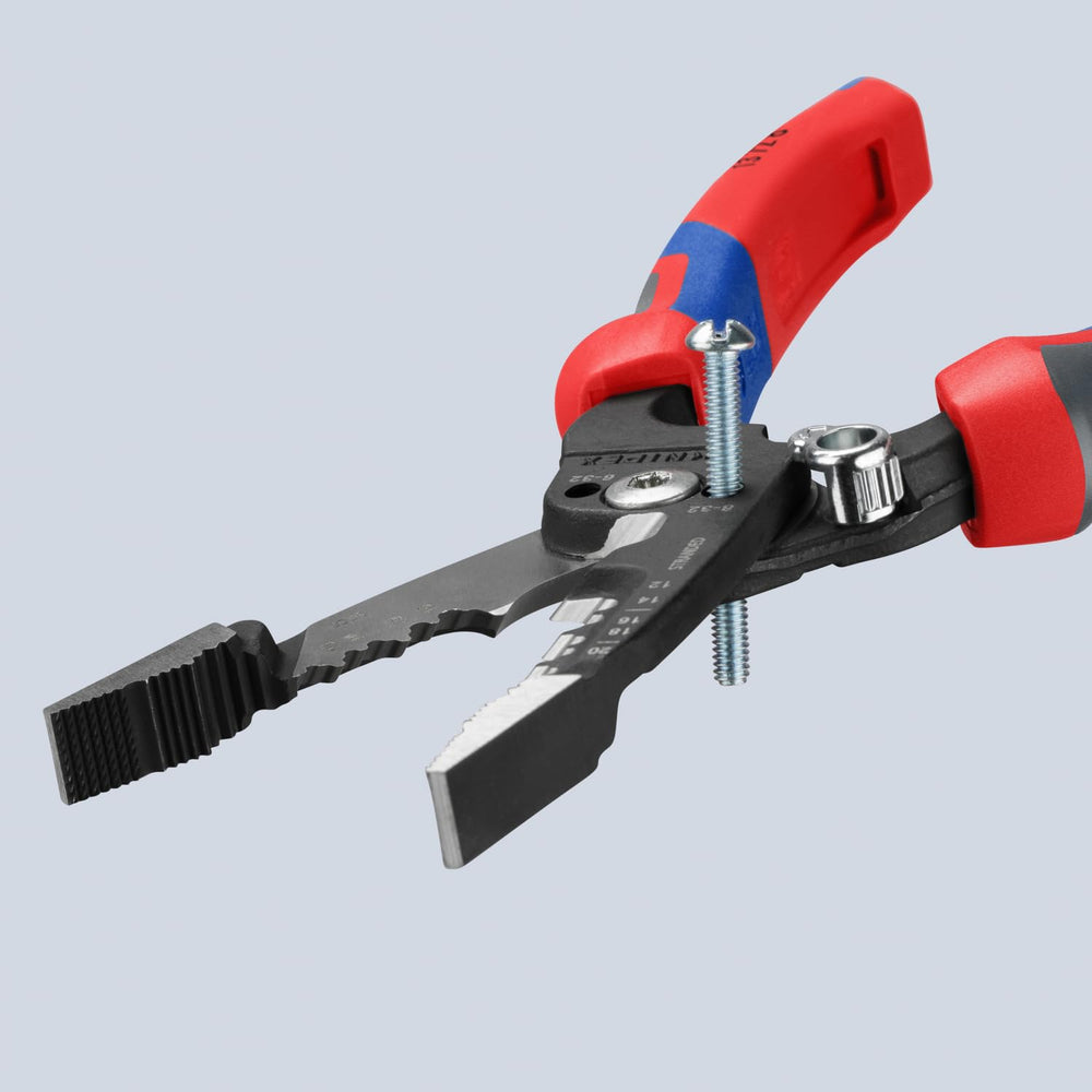 KNIPEX in-use photo stripping stranded wire to speed electrical terminations