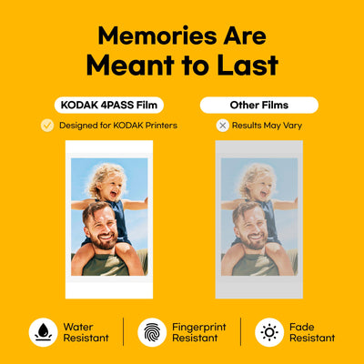 KODAK Dock Plus app photo-edit screen showing in-app editing and customized print benefit