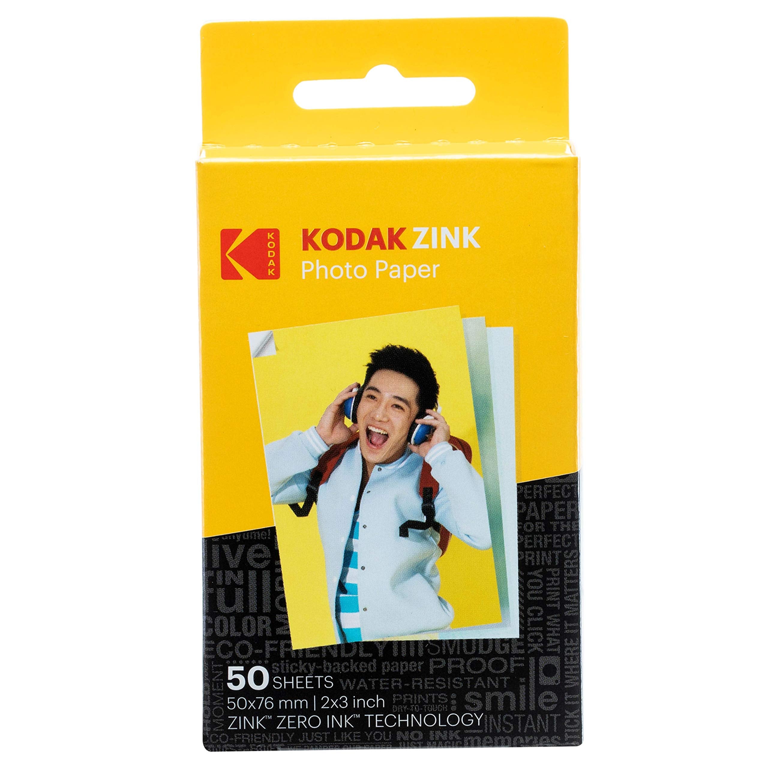 KODAK front packaging showing 2x3 ZINK pack and benefits