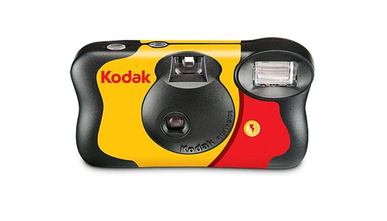 KODAK FunSaver vista frontal mostrando la carcasa y facilidad de uso