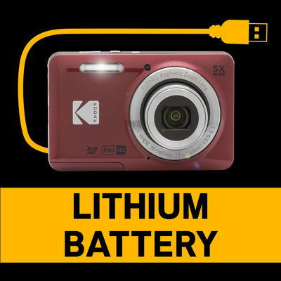 KODAK PIXPRO FZ55 puertos y batería para carga y almacenamiento ampliable