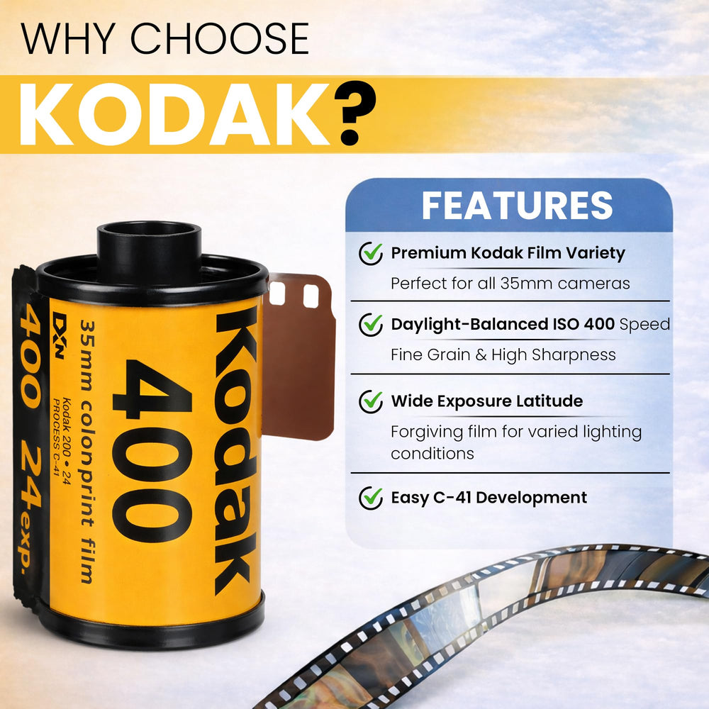 Eastman Kodak Company Ultramax 400 film leader showing spool and markings