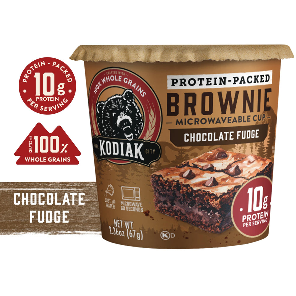 Kodiak Cakes brownie textura interna con trozos de chocolate y humedad