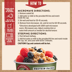 Kodiak Cakes comparación de tamaño junto a teléfono para escala práctica.