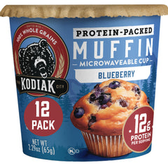 Kodiak Cakes frente del empaque mostrando propiedades y conveniencia