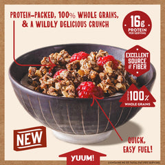 Kodiak Cakes granola servida sobre yogur para un desayuno nutritivo y saciante