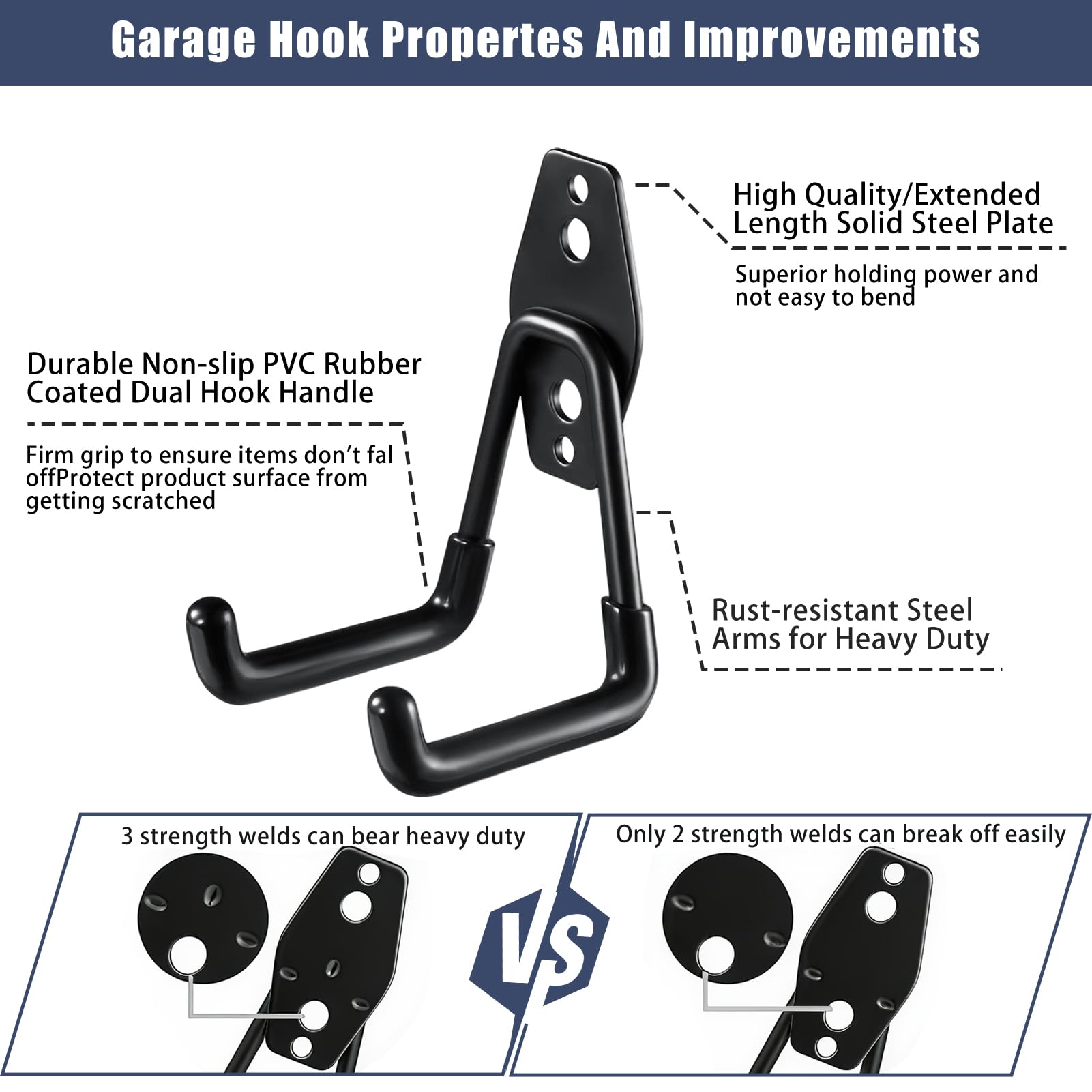 KOFANI mounted hooks on garage wall showing easy access and space saving benefit