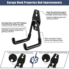 KOFANI mounted hooks on garage wall showing easy access and space saving benefit