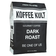 Koffee Kult frente del empaque mostrando 32oz y frescura