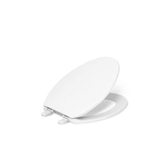 KOHLER Brevia vista frontal del asiento blanco con acabado liso y confort