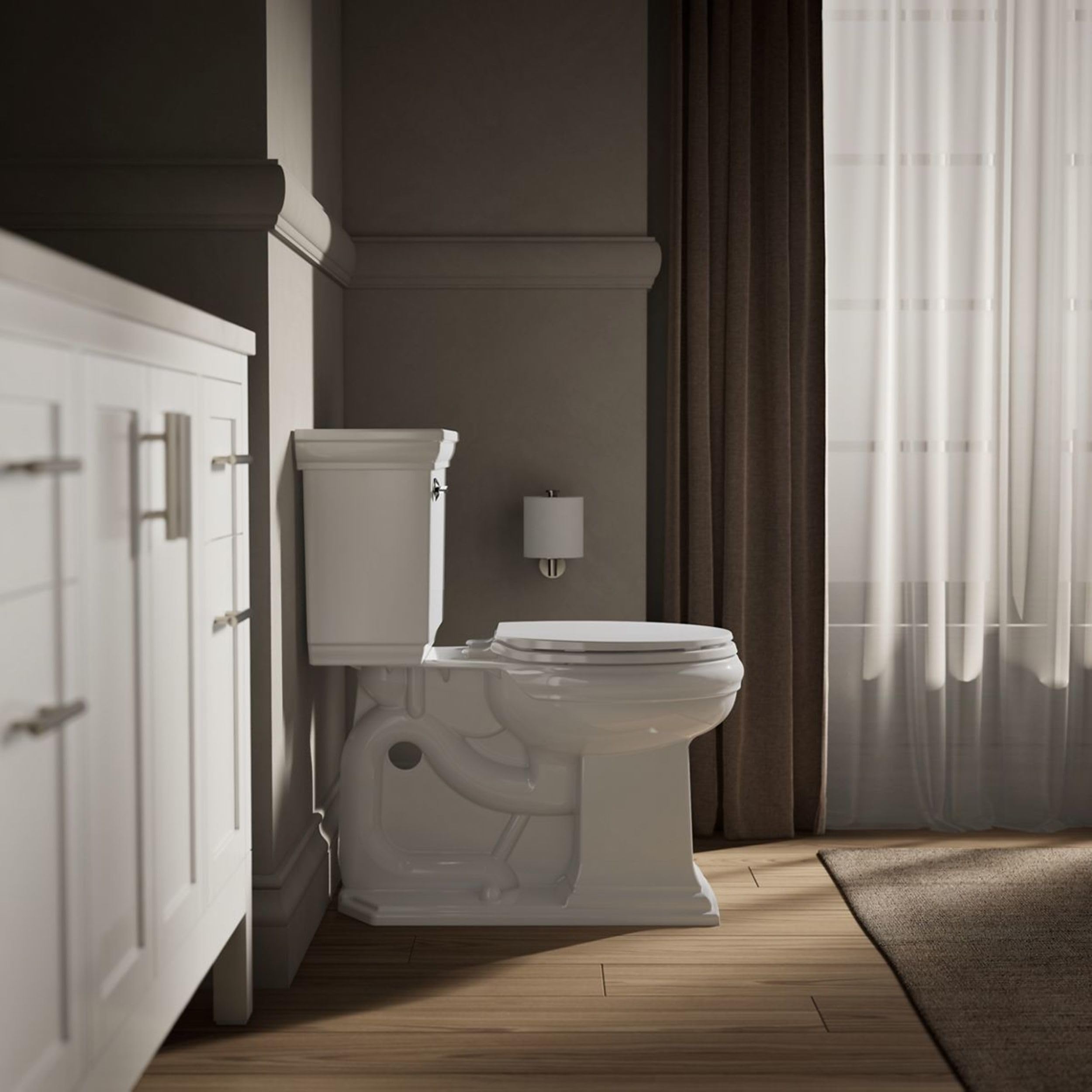 KOHLER Brevia instalación Quick-Attach mostrando montaje rápido sin herramientas