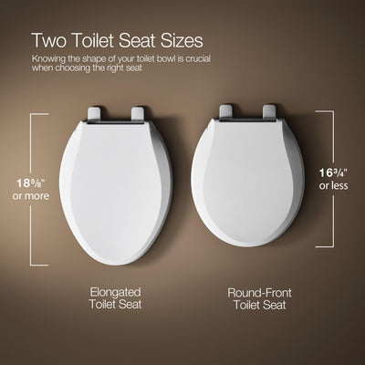 Kohler asiento instalado en baño demostrando uso cotidiano silencioso
