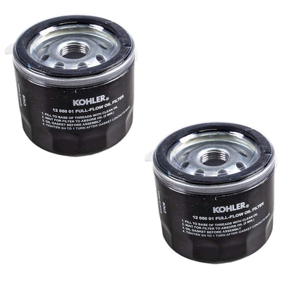 Kohler filtro de aceite frontal en empaque original mostrando autenticidad y ajuste seguro