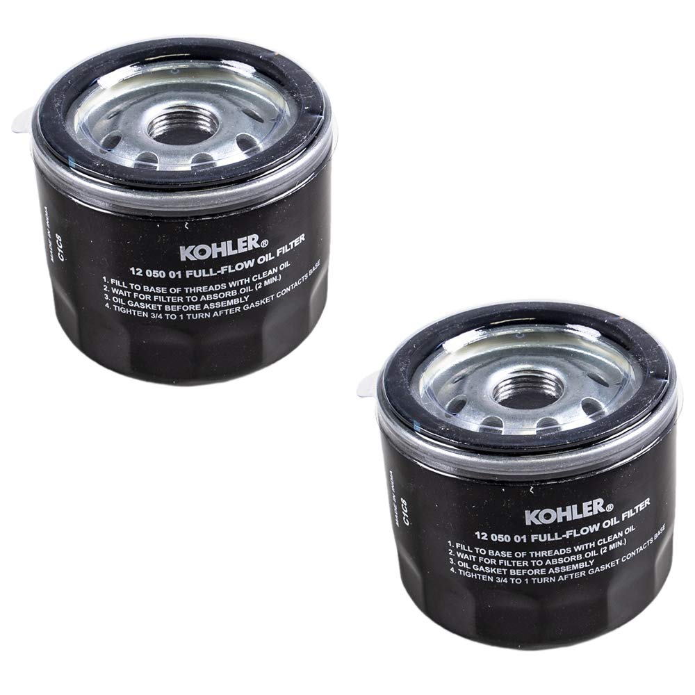 Kohler filtro de aceite frontal en empaque original mostrando autenticidad y ajuste seguro