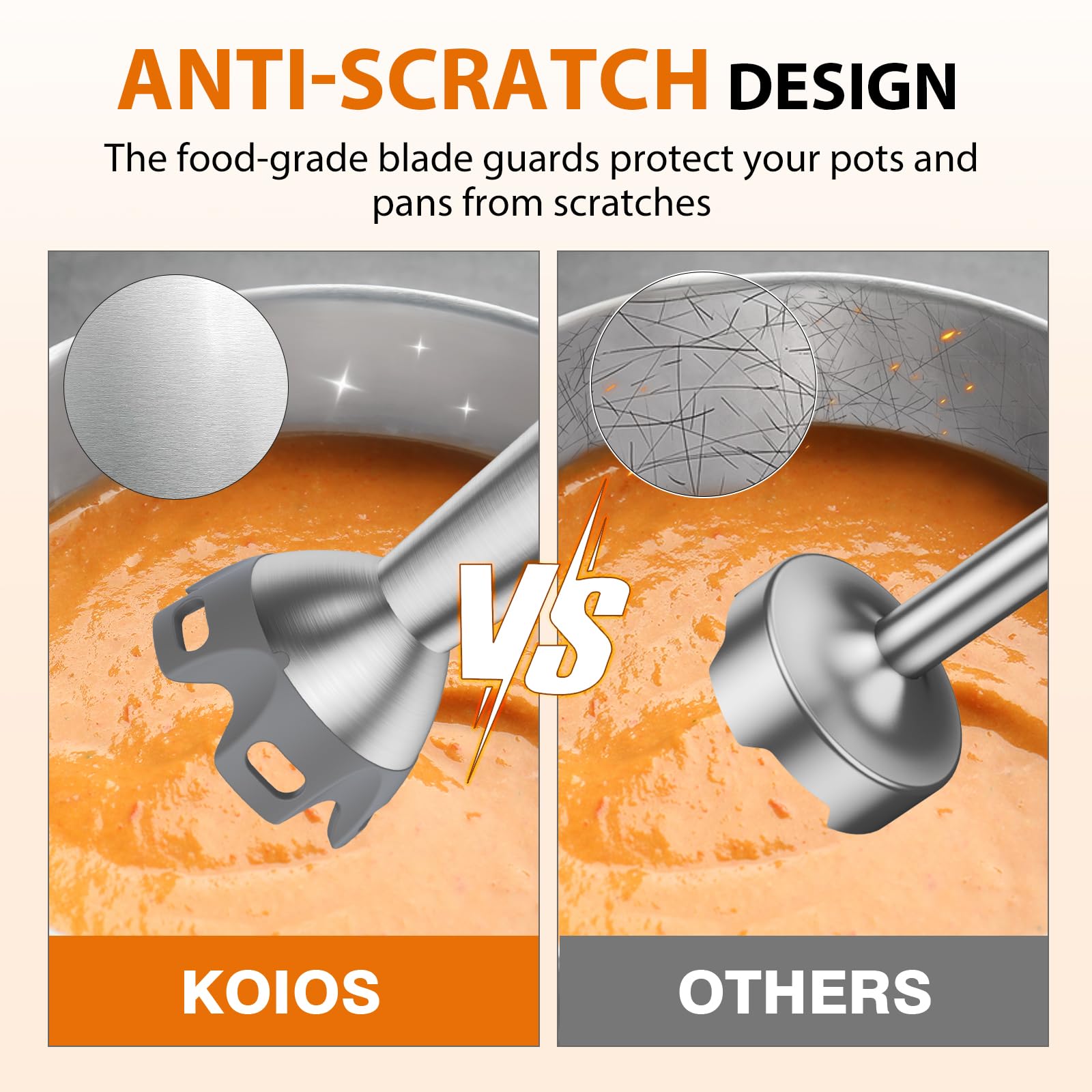 KOIOS anti-splash guard detail protecting cookware and minimizing mess