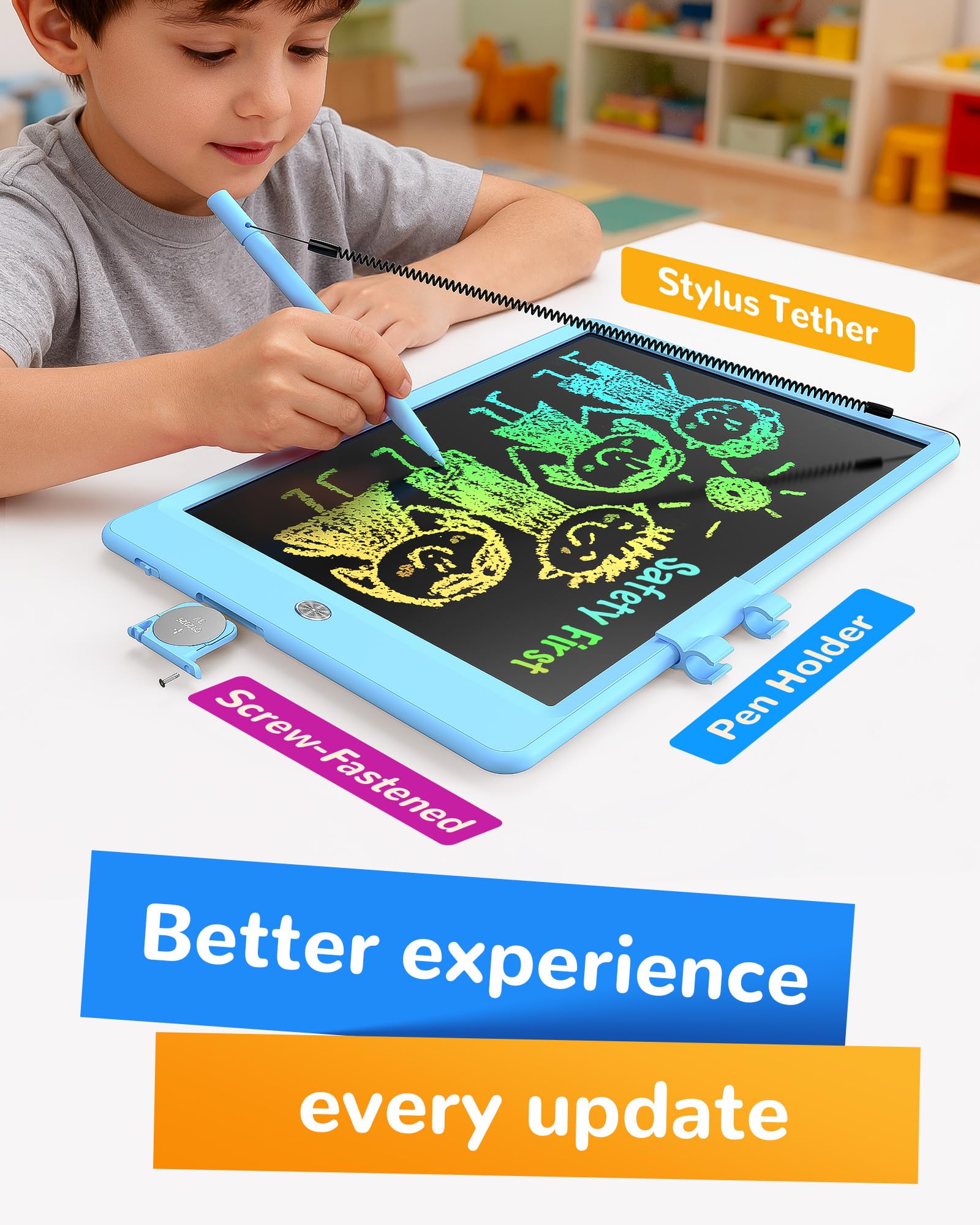 KOKODI niña usando la tableta para dibujar, fomenta creatividad y aprendizaje