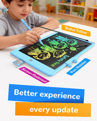 KOKODI niña usando la tableta para dibujar, fomenta creatividad y aprendizaje