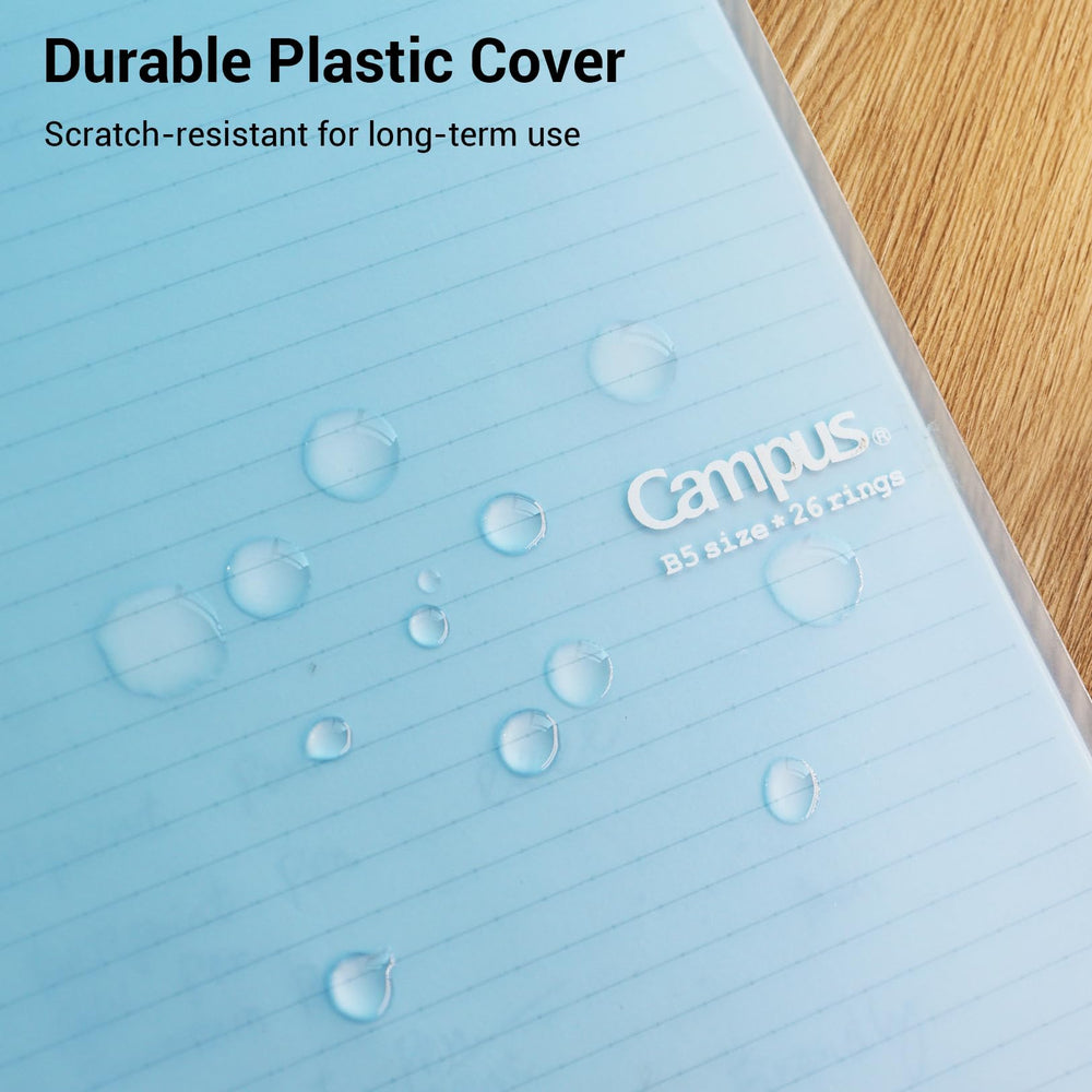 KOKUYO binder laid flat while writing for comfortable note-taking