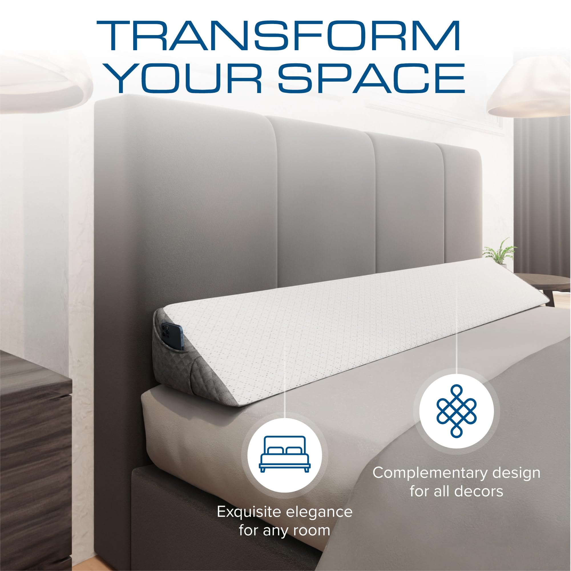 Kölbs wedge installed in king bed creating an even elevated surface
