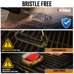 Kona primer plano del cabezal de acero inoxidable que destaca su construcción sin cerdas