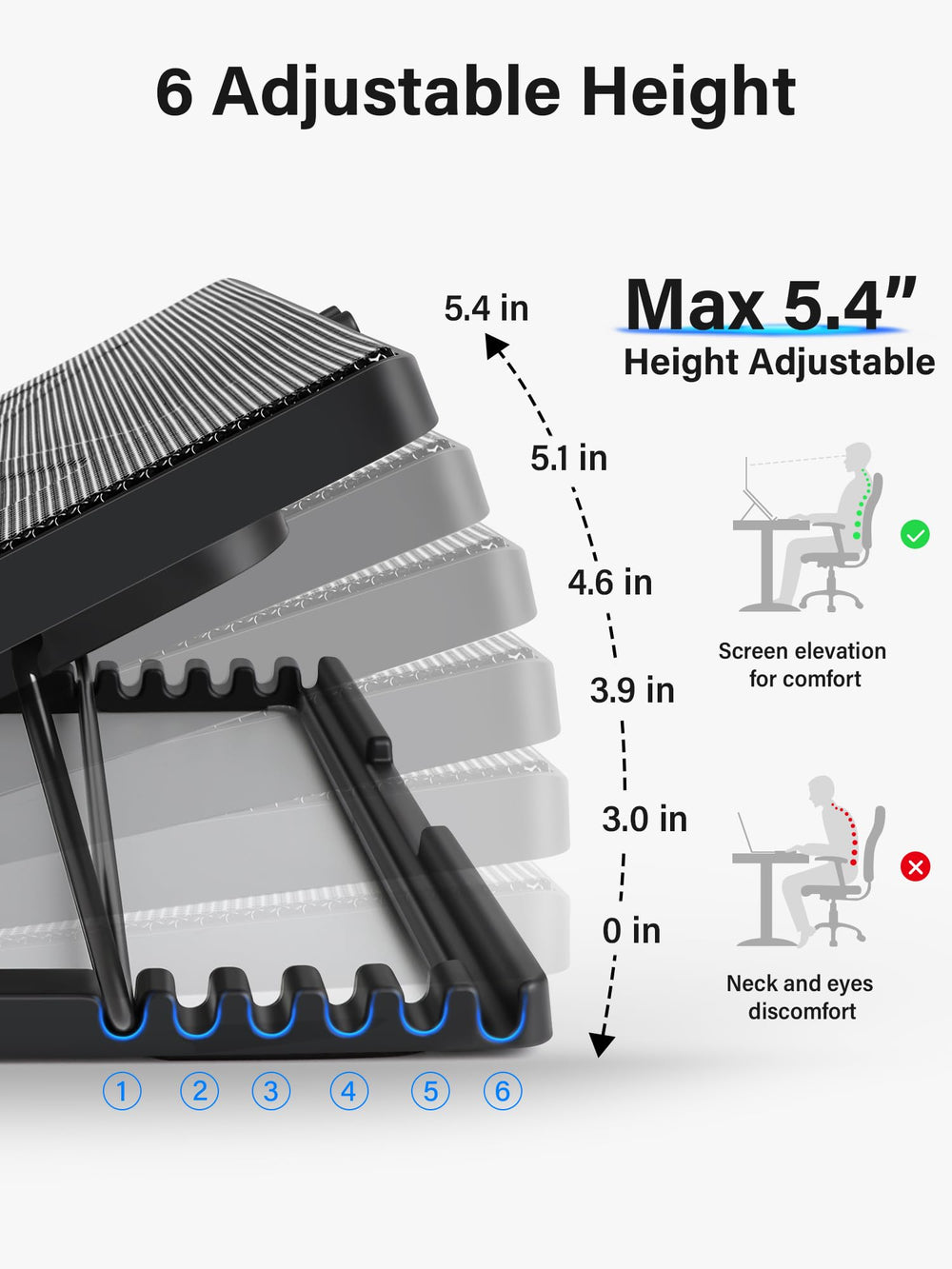Kootek perfil ergonómico ajustable para postura cómoda