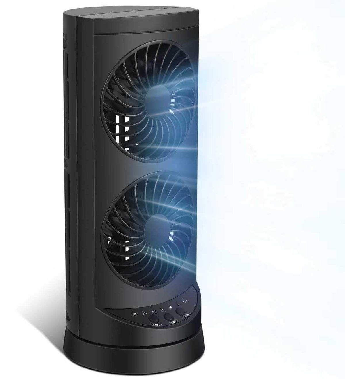 KopBeau vista frontal del ventilador torre mostrando diseño compacto y potencia