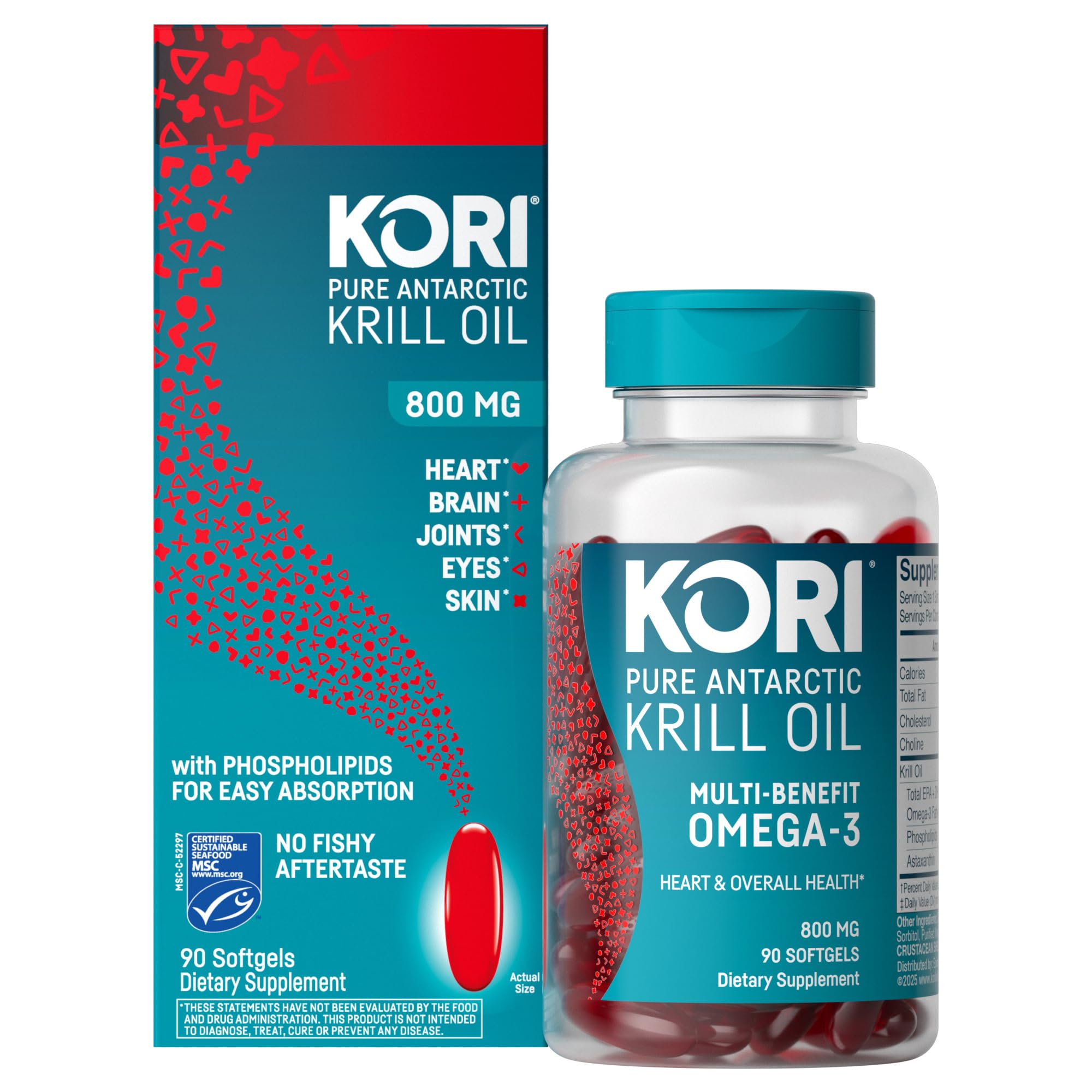 Kori Krill cápsula en mano demuestra tamaño fácil de tragar