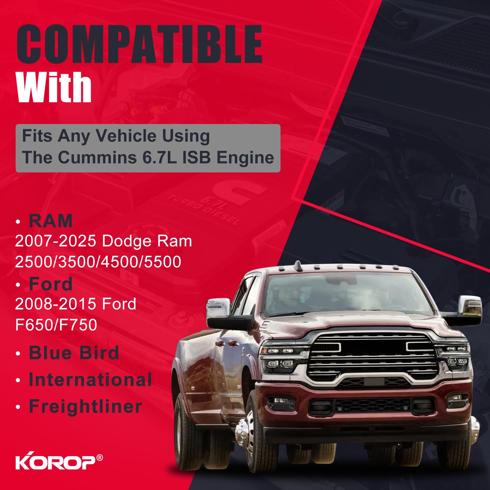 KOROP CCV filter side profile highlighting compact design and reliable seal