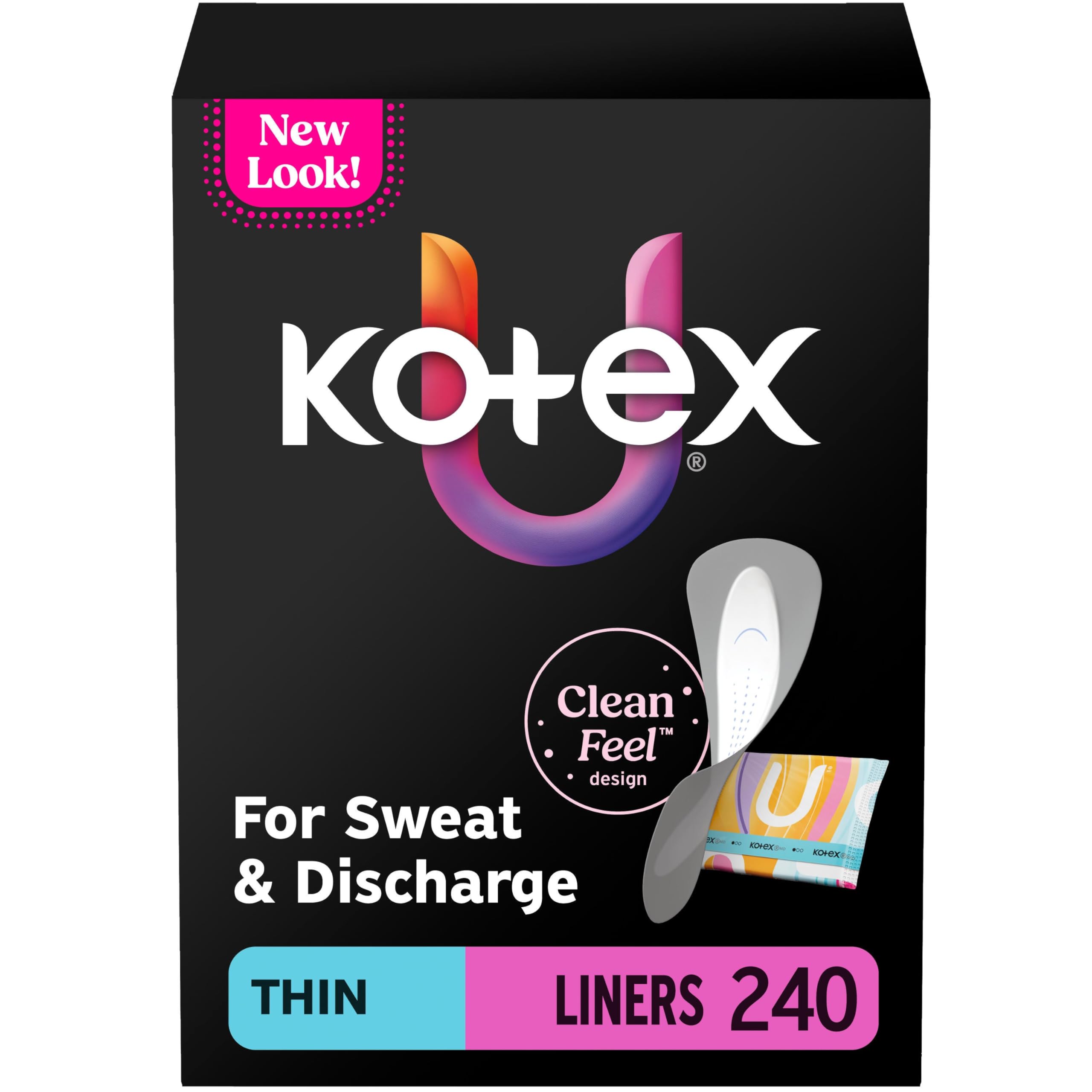 Kotex empaque frontal mostrando las dos unidades y la cantidad total, protección práctica