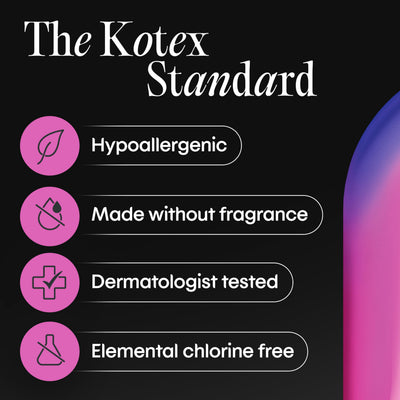 Kotex mujer en movimiento con compresa para seguridad activa
