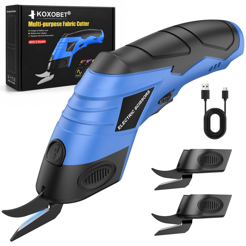 KOXOBET tijeras eléctricas frontal mostrando diseño ergonómico y control