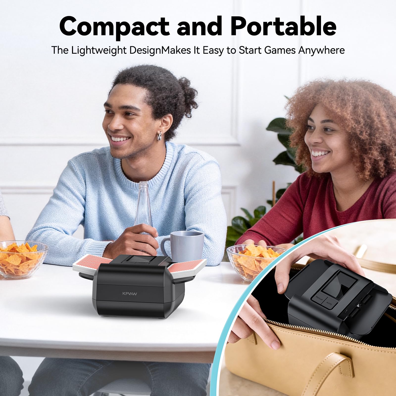 KPAW X1 comparada con manos para mostrar tamaño portátil
