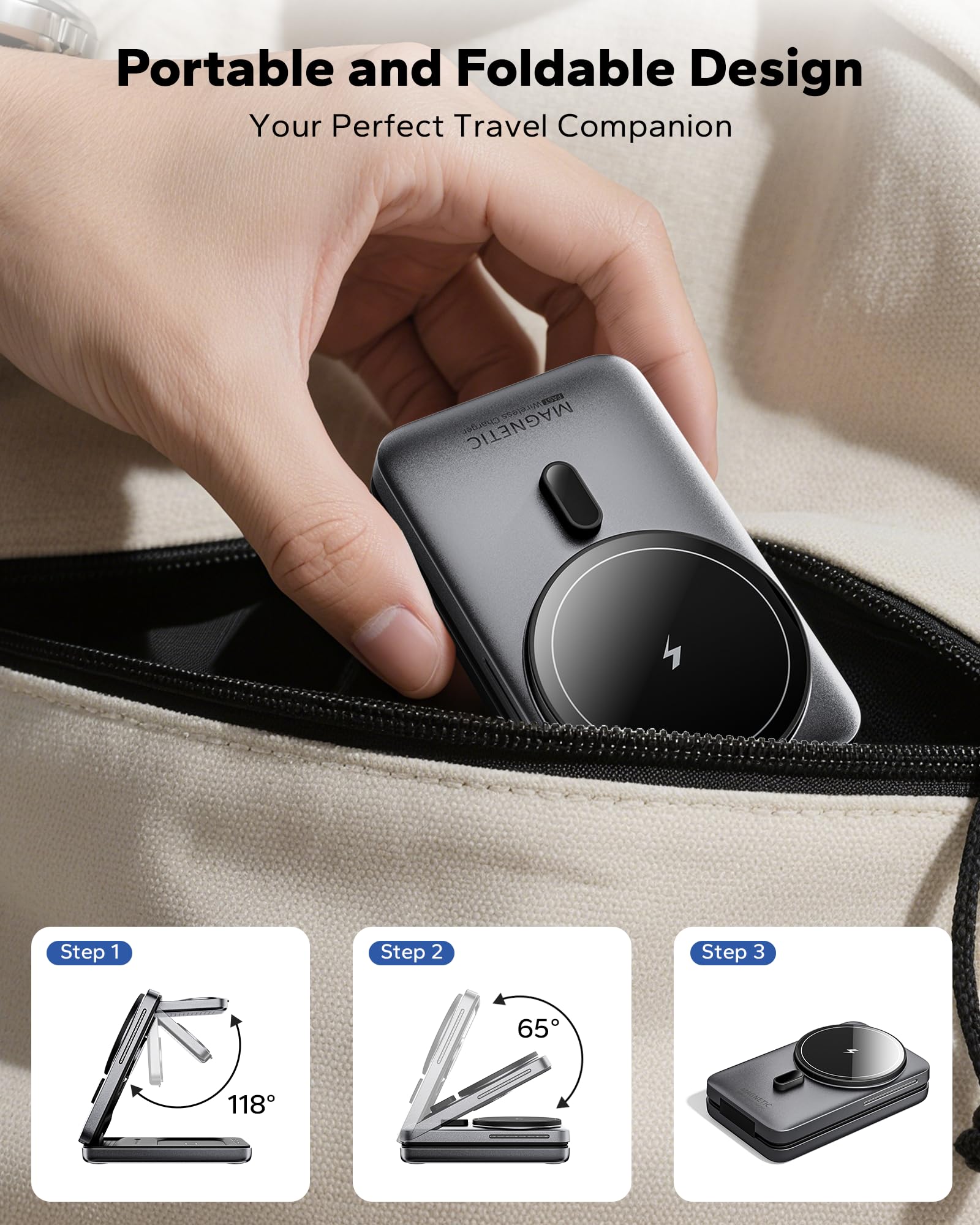 KPON estación cargando iPhone, Apple Watch y AirPods en un escritorio organizado