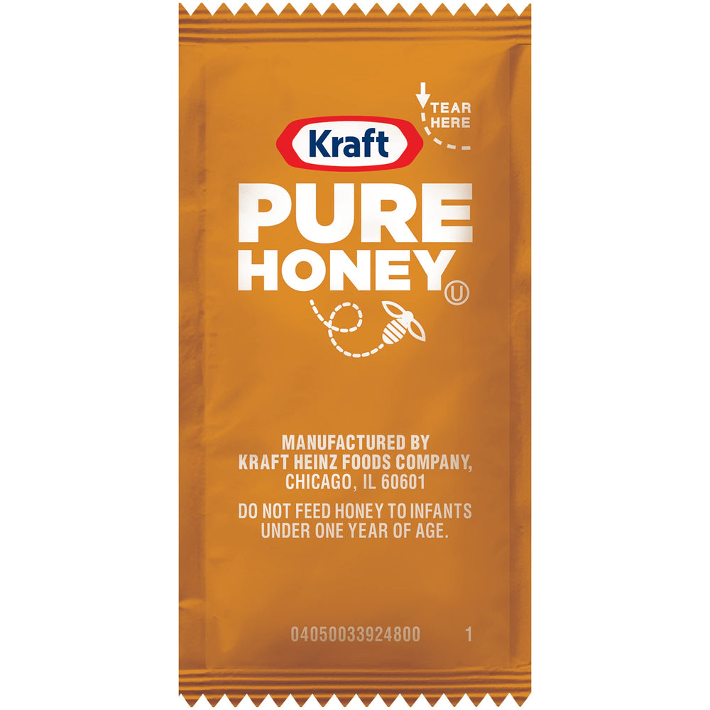 Kraft honey front packaging showing brand and packet count, convenient portioning