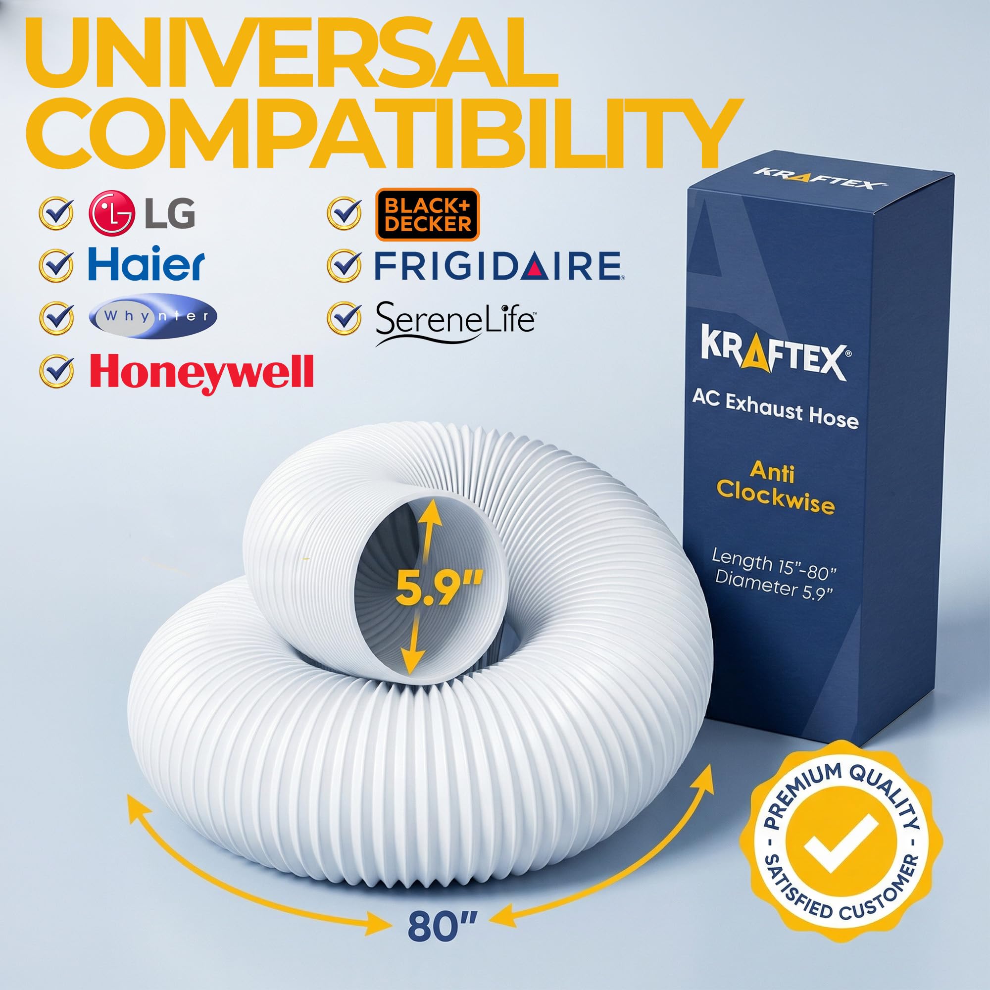 Kraftex instalada en aire acondicionado portátil demostrando uso doméstico eficiente
