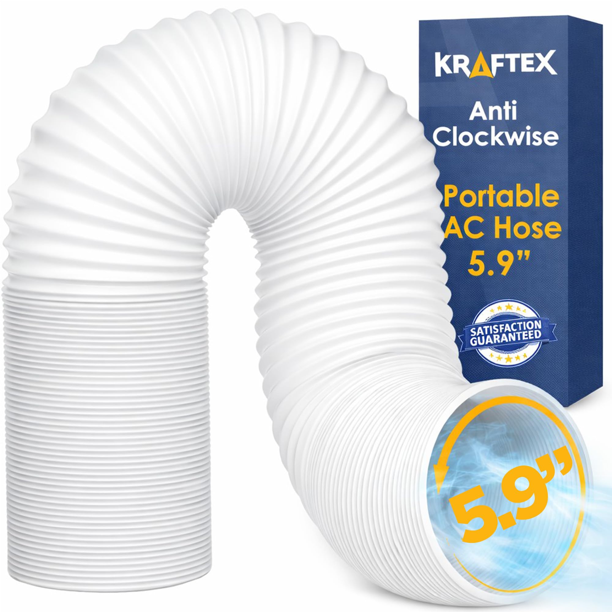 Kraftex manguera frontal y embalaje mostrando compatibilidad y beneficio de instalación rápida