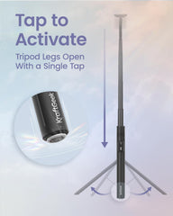 KraftGeek JustTap fully extended to 66 inches for full-body and group shots