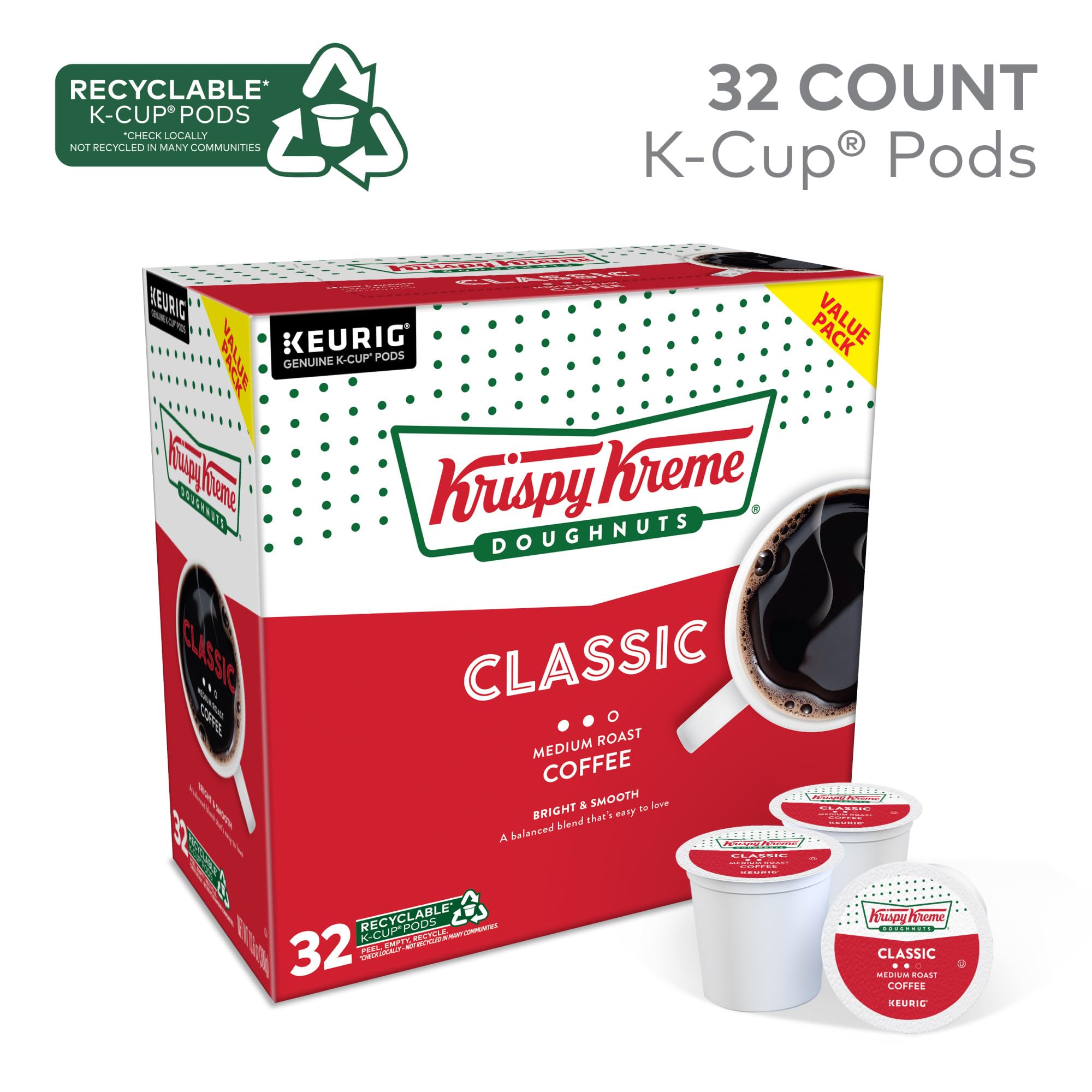 Krispy Kreme K-Cup closeup highlighting pod design and freshness