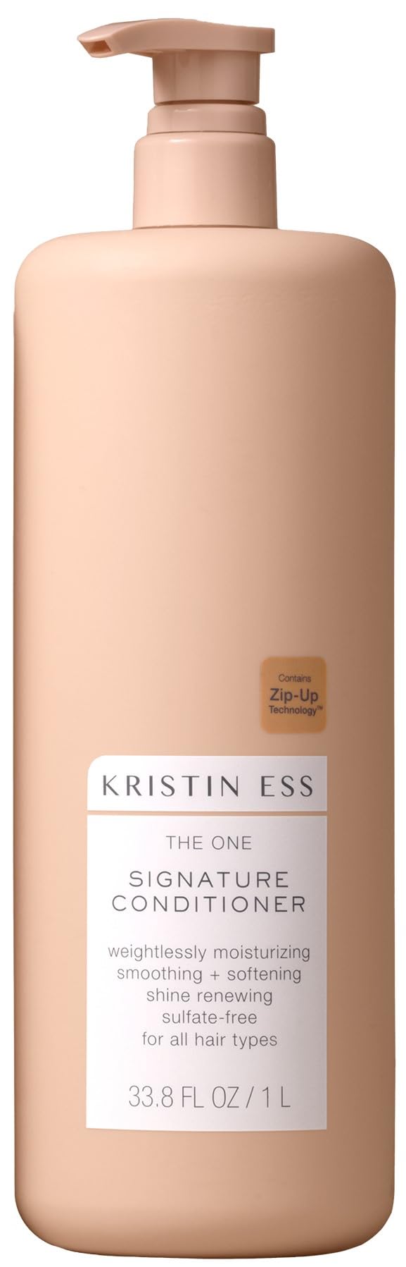 Kristin Ess acondicionador frontal 1L mostrando diseño y tamaño beneficioso