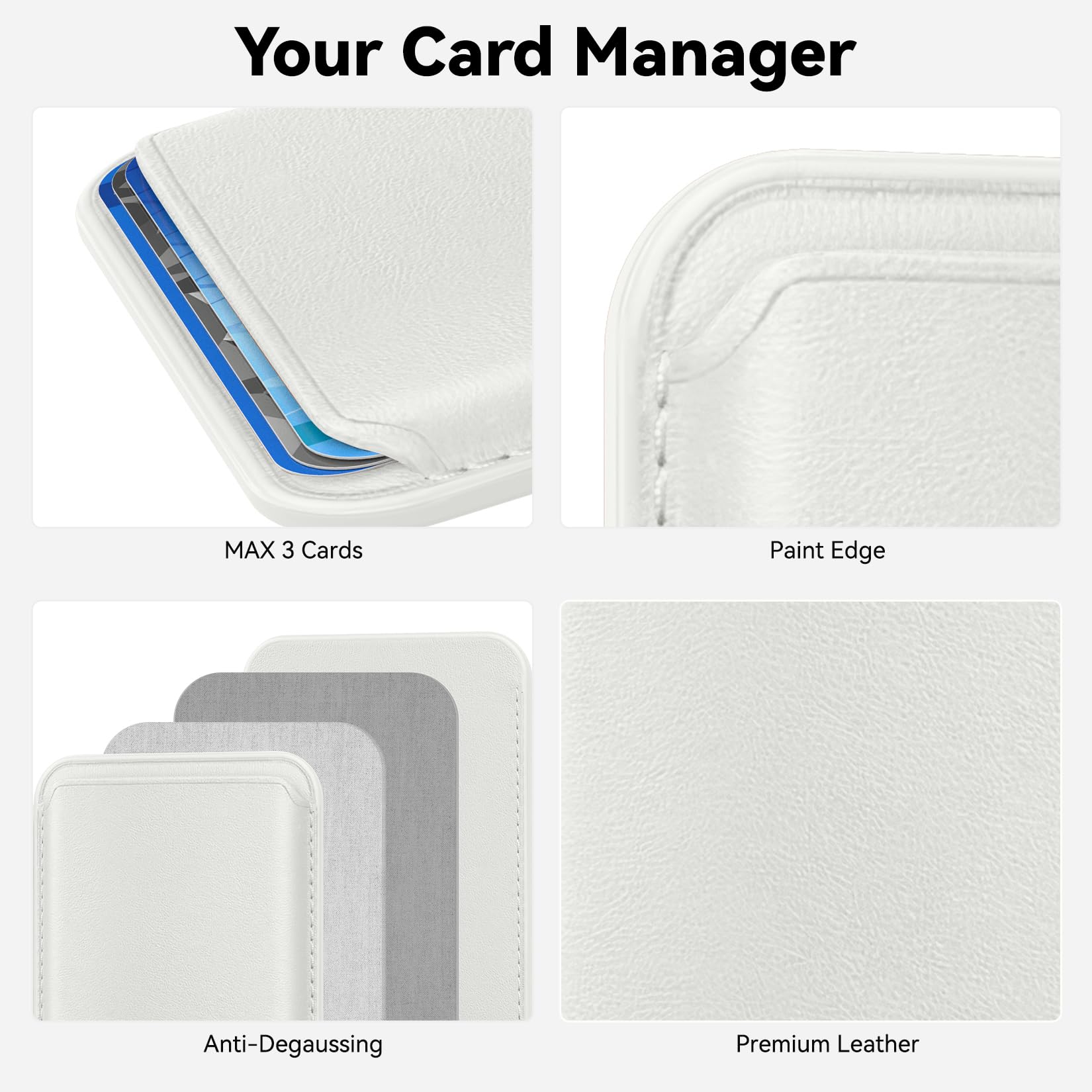 KRTALS billetera adhesiva en uso sobre funda MagSafe demostrando fijación estable